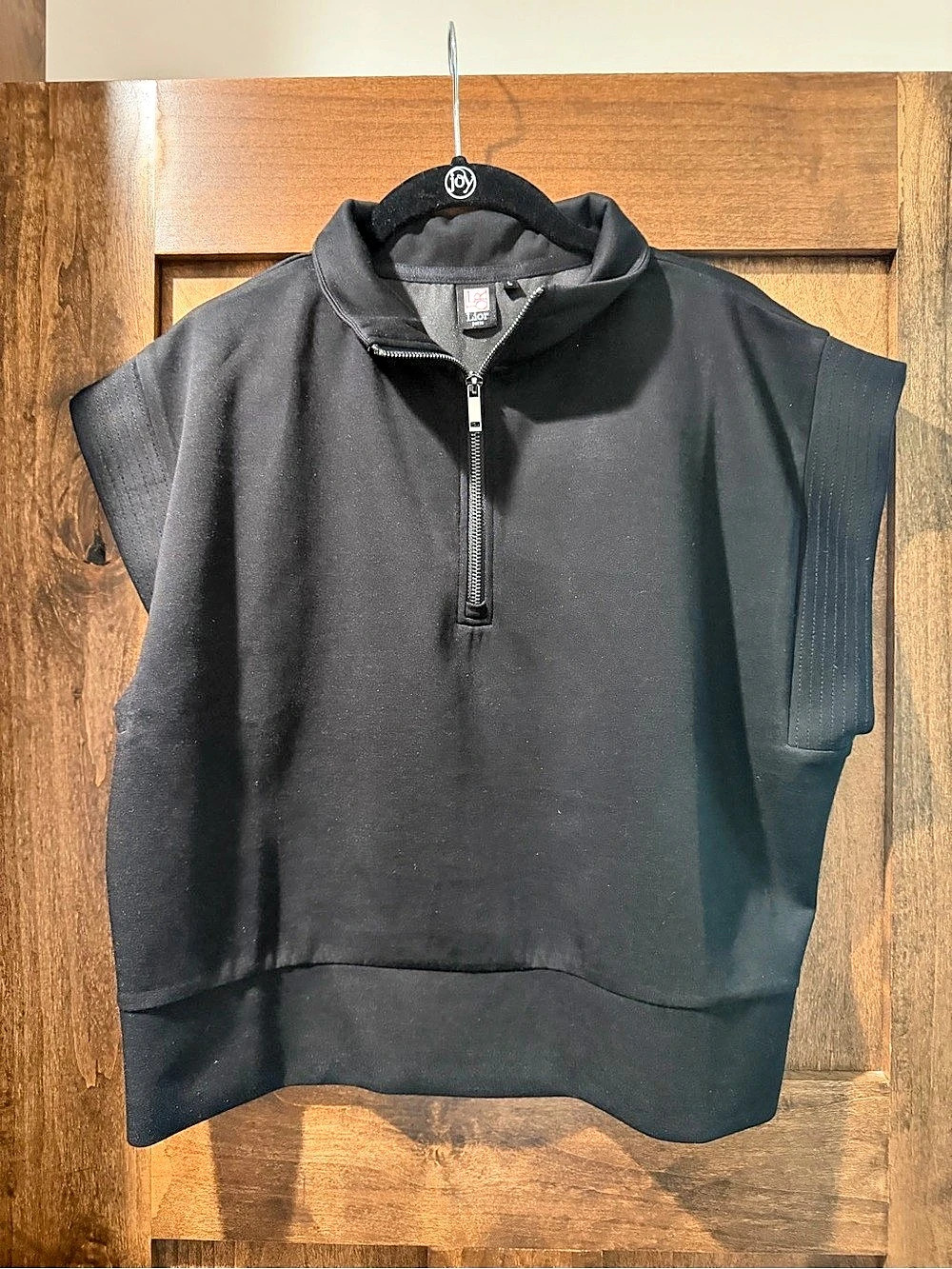 Lior Paris Black Half-Zip Sleeveless top